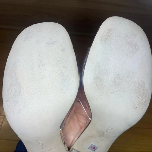 Larroud'e Vivi Lucite Hi Mule Silver Speccio - Size 6.5 - Picture 9 of 9